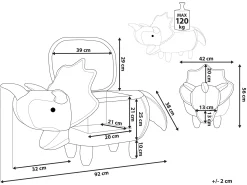 Pufa zwierzak ze schowkiem zielona TRICERATOPS
