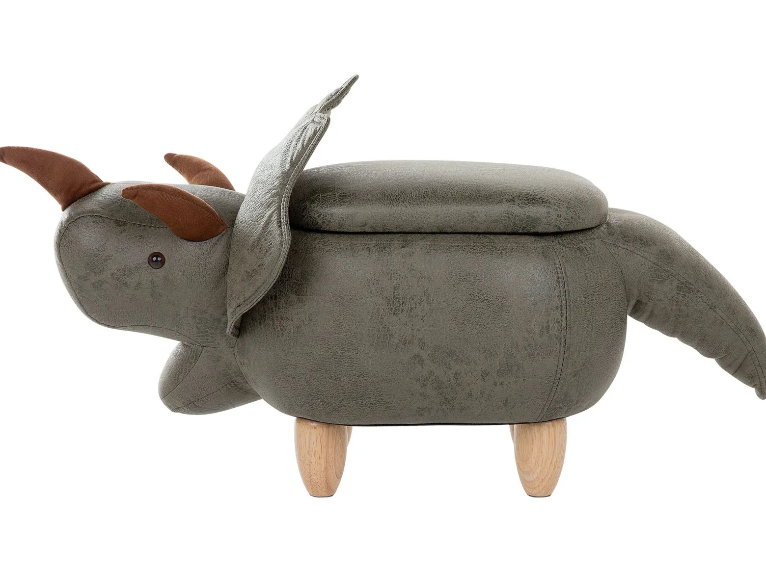 Pufa zwierzak ze schowkiem zielona TRICERATOPS