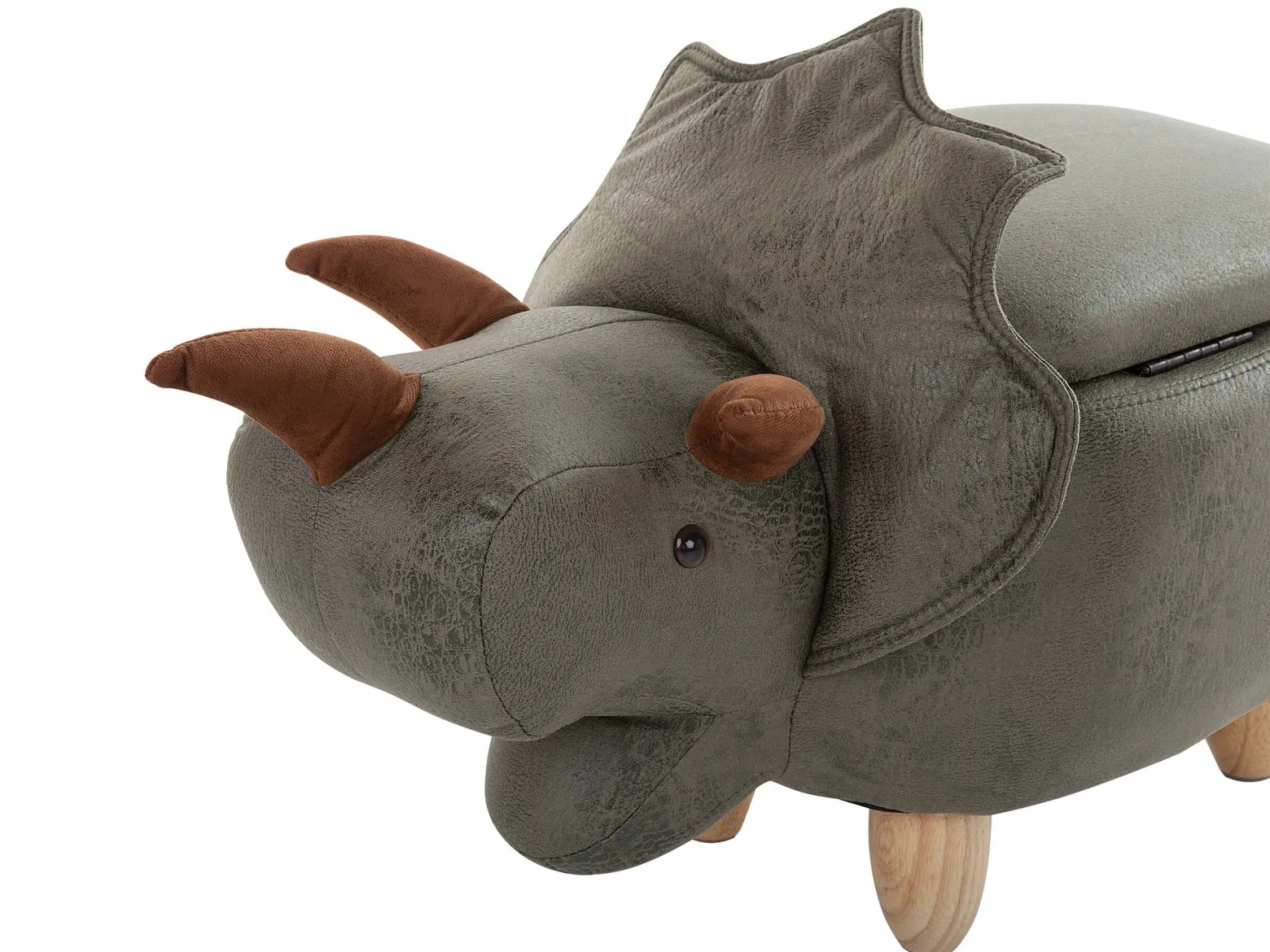 Pufa zwierzak ze schowkiem zielona TRICERATOPS