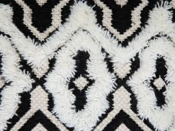 Puf boho 45 x 45 cm kwadrat czarno-biały