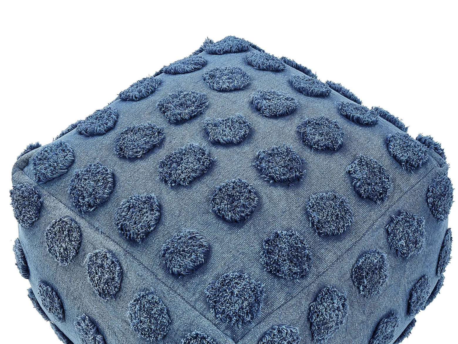 Puf otomana bawełna 50 x 50 x 35 cm niebieski