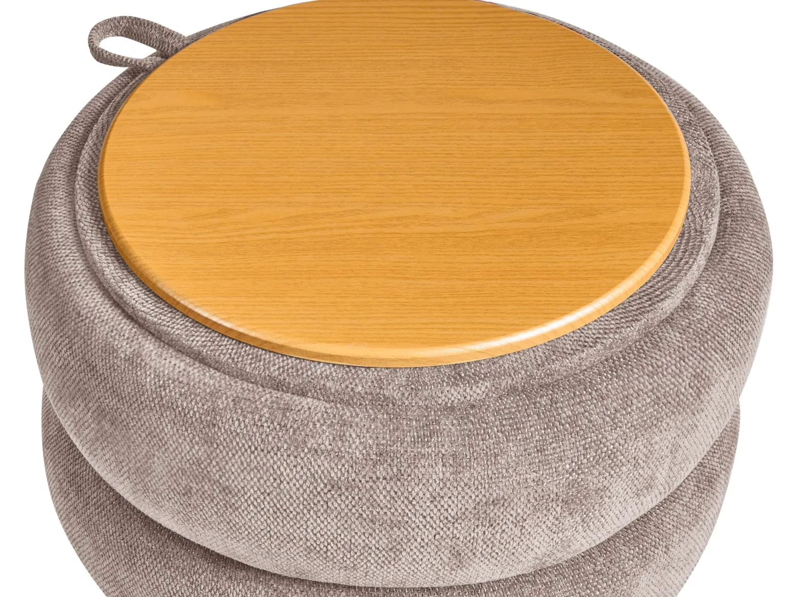 Puf ze schowkiem HAWLEY Szenil Beżowoszary 40 cm