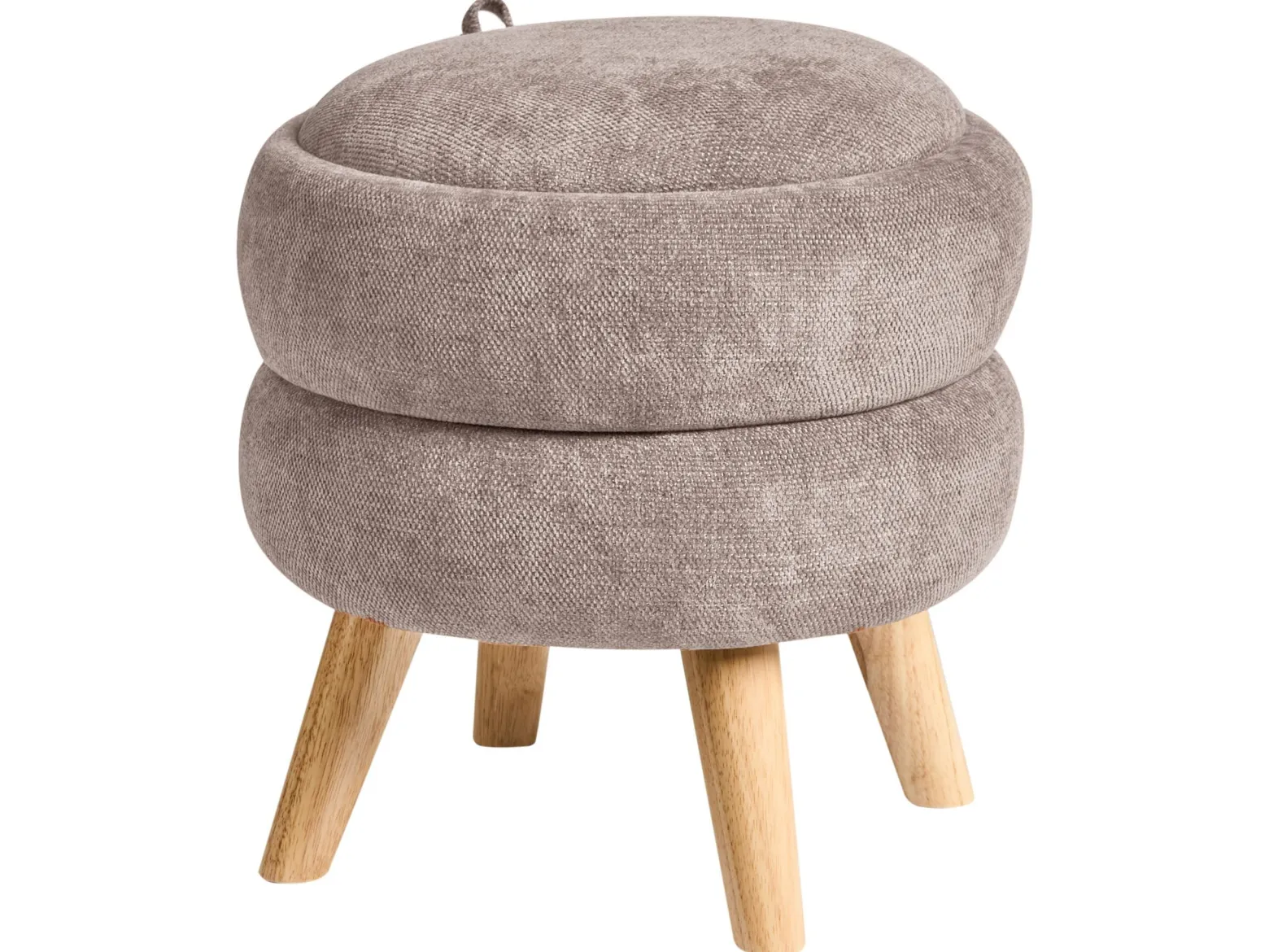 Puf ze schowkiem HAWLEY Szenil Beżowoszary 40 cm