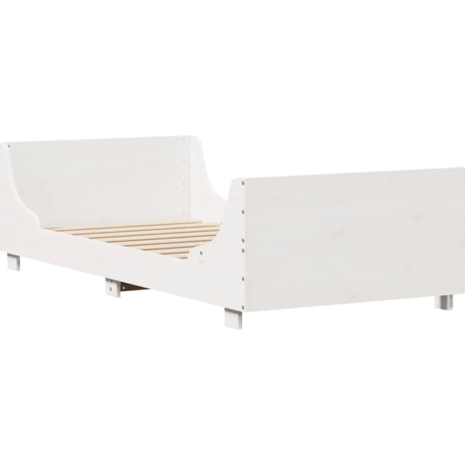 Rama łóżka bez materaca biała 75x190 cm lite drewno sosnowe
