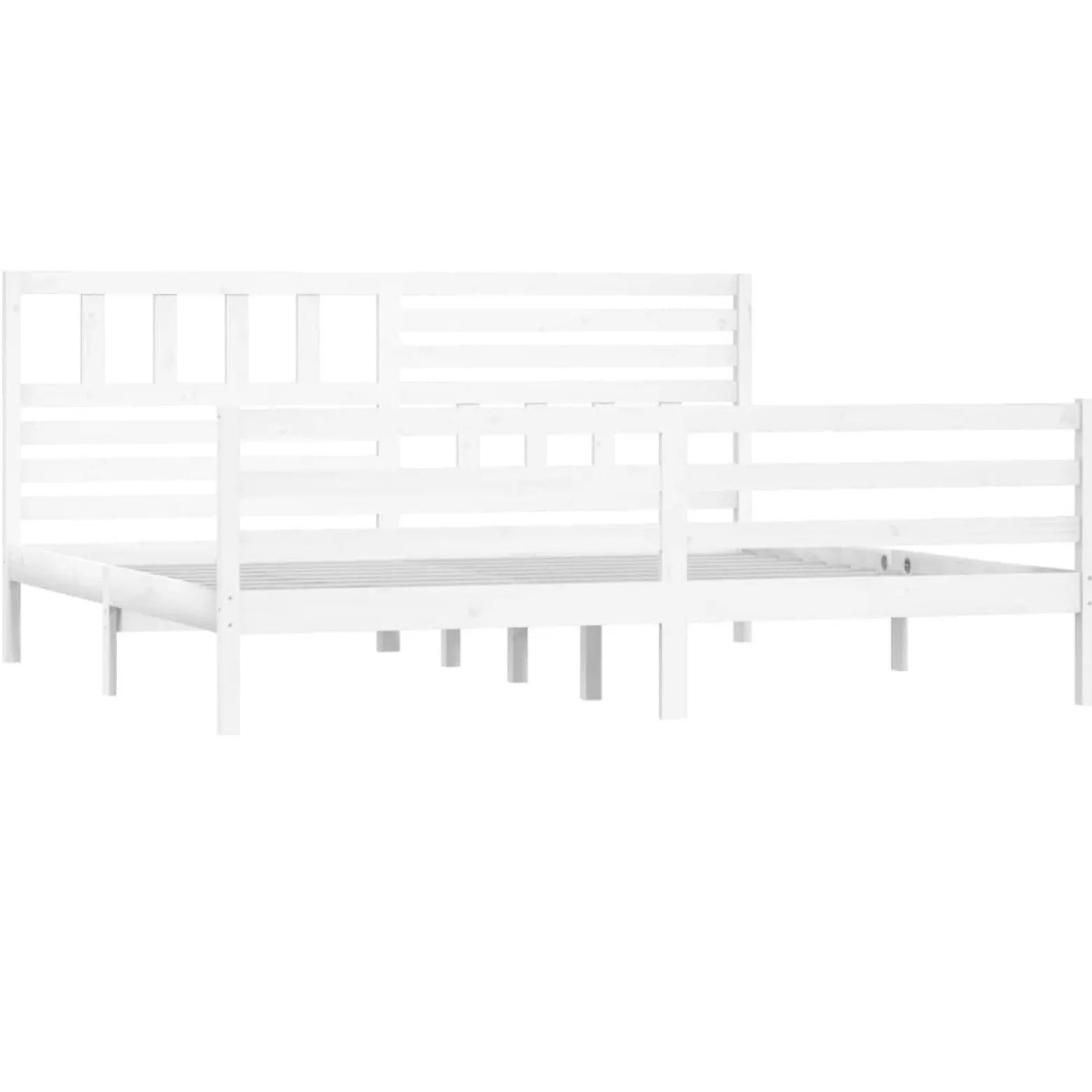 Rama łóżka biała lite drewno sosnowe 200 x 200 cm