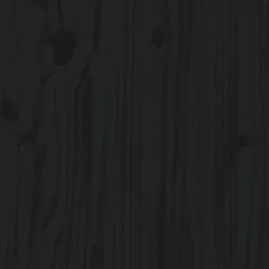 Rama łóżka z wezgłowiem czarna 200x200 cm lite drewno