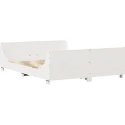 Rama łóżka bez materaca biała 160x200 cm lite drewno sosnowe