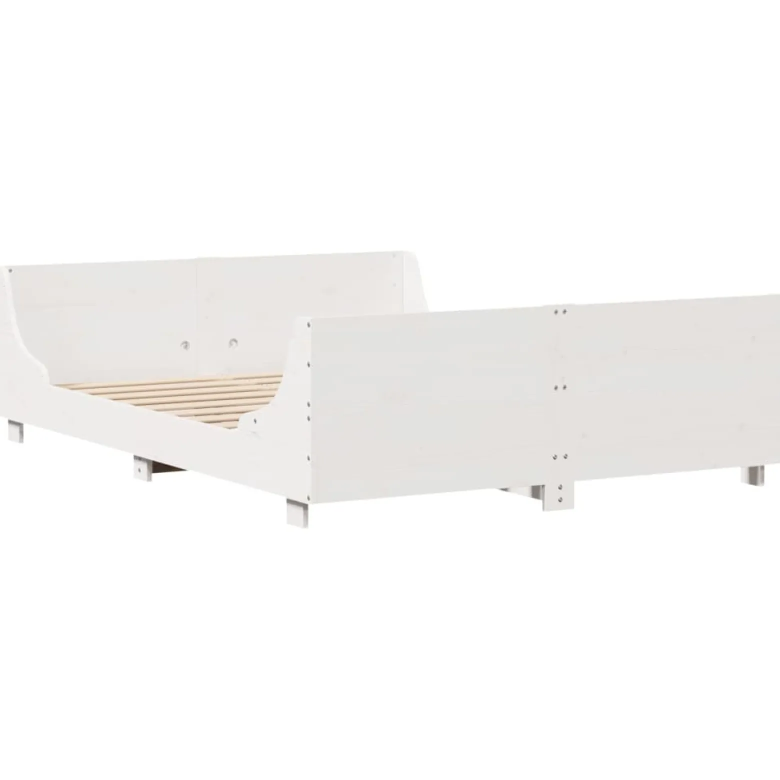 Rama łóżka bez materaca biała 160x200 cm lite drewno sosnowe