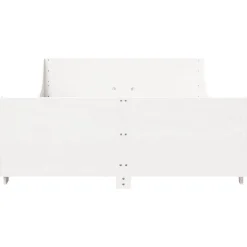 Rama łóżka bez materaca biała 150x200 cm lite drewno sosnowe