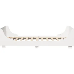 Rama łóżka bez materaca biała 75x190 cm lite drewno sosnowe