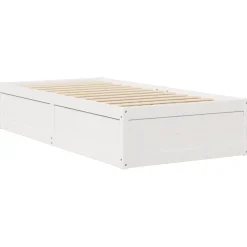 Rama łóżka bez materaca biała 90x190 cm lite drewno sosnowe
