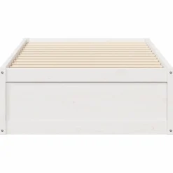 Rama łóżka bez materaca biała 90x190 cm lite drewno sosnowe