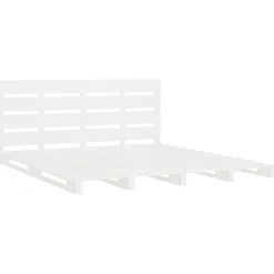 Rama łóżka bez materaca biała 160x200 cm lite drewno sosnowe