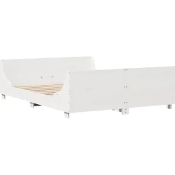 Rama łóżka bez materaca biała 140x190 cm lite drewno sosnowe