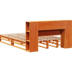 Rama łóżka bez materaca woskowy brąz 150x200 cm lite drewno