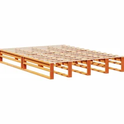 Rama łóżka bez materaca woskowy brąz 150x200 cm lite drewno