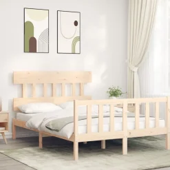 Rama łóżka bez materaca 140x200 cm lite drewno sosnowe