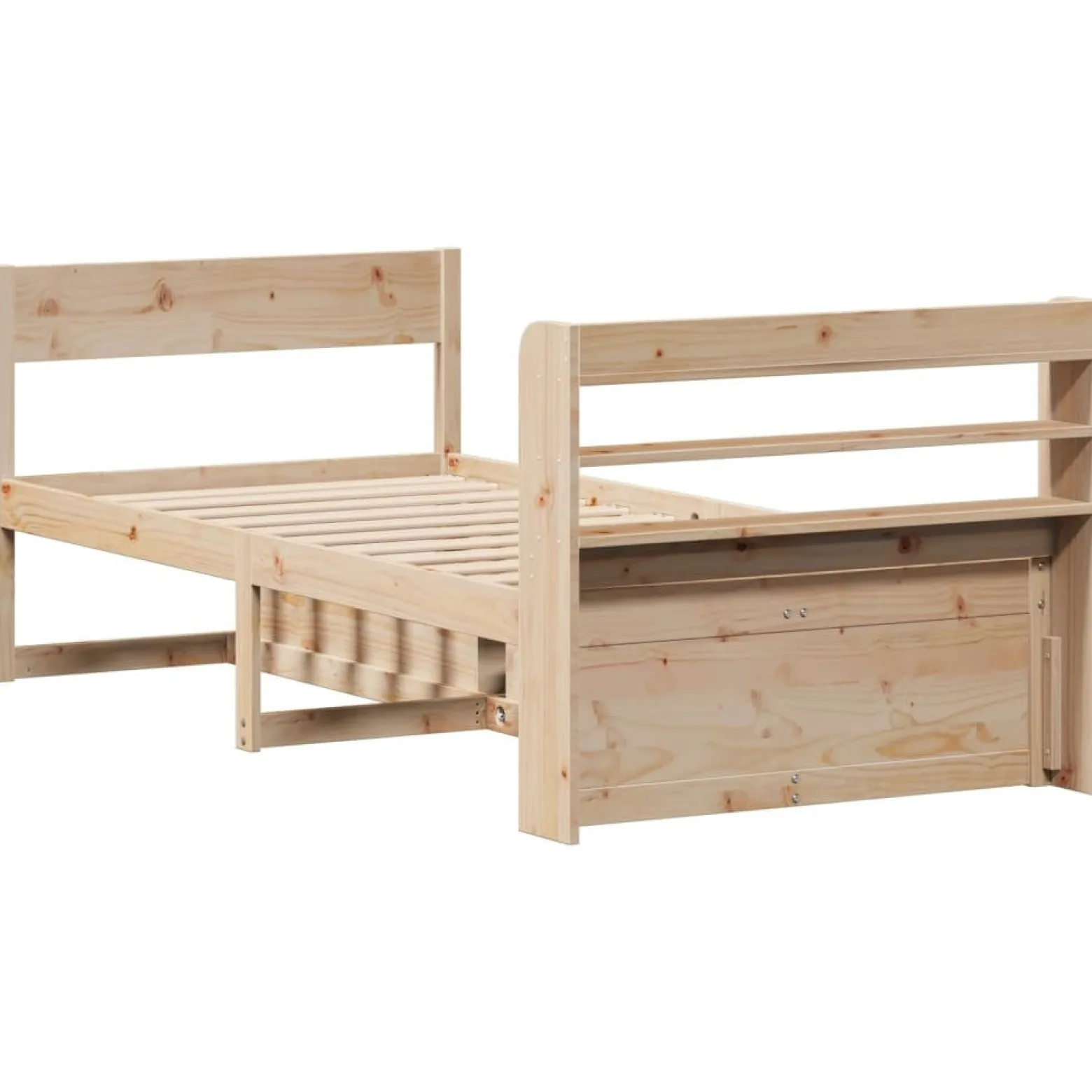 Rama łóżka bez materaca 75x190 cm lite drewno sosnowe
