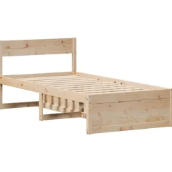Rama łóżka bez materaca 75x190 cm lite drewno sosnowe
