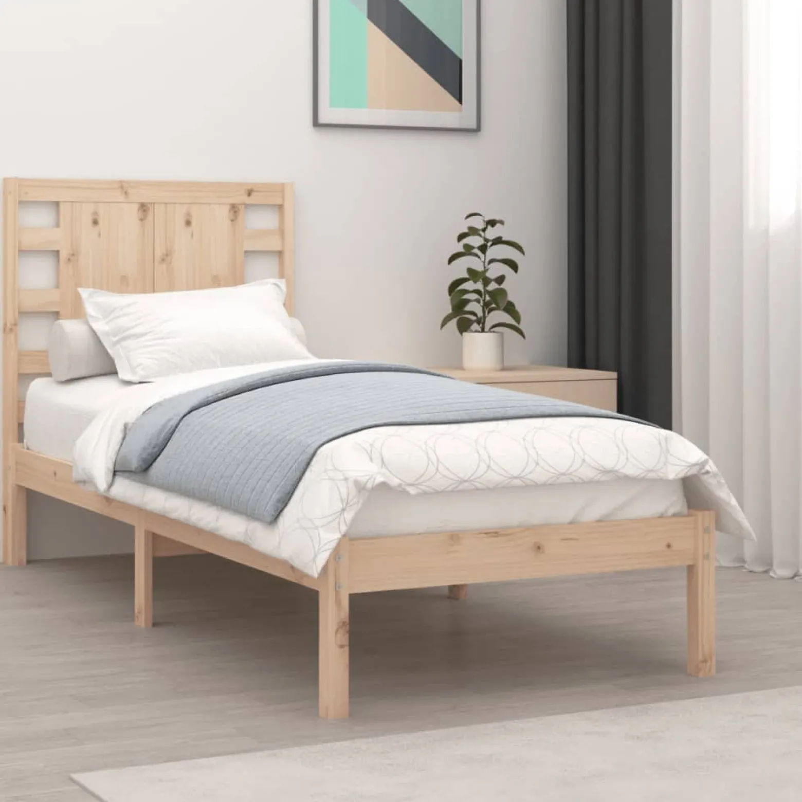 Rama łóżka bez materaca 90x200 cm lite drewno sosnowe