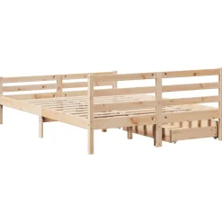 Rama łóżka bez materaca 140x190 cm lite drewno sosnowe