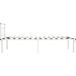 Rama łóżka biała metalowa 100 x 200 cm