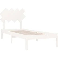 Rama łóżka biała 90x200 cm lite drewno