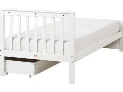 Rama łóżka białe drewniane z 2 szufladami 90x200