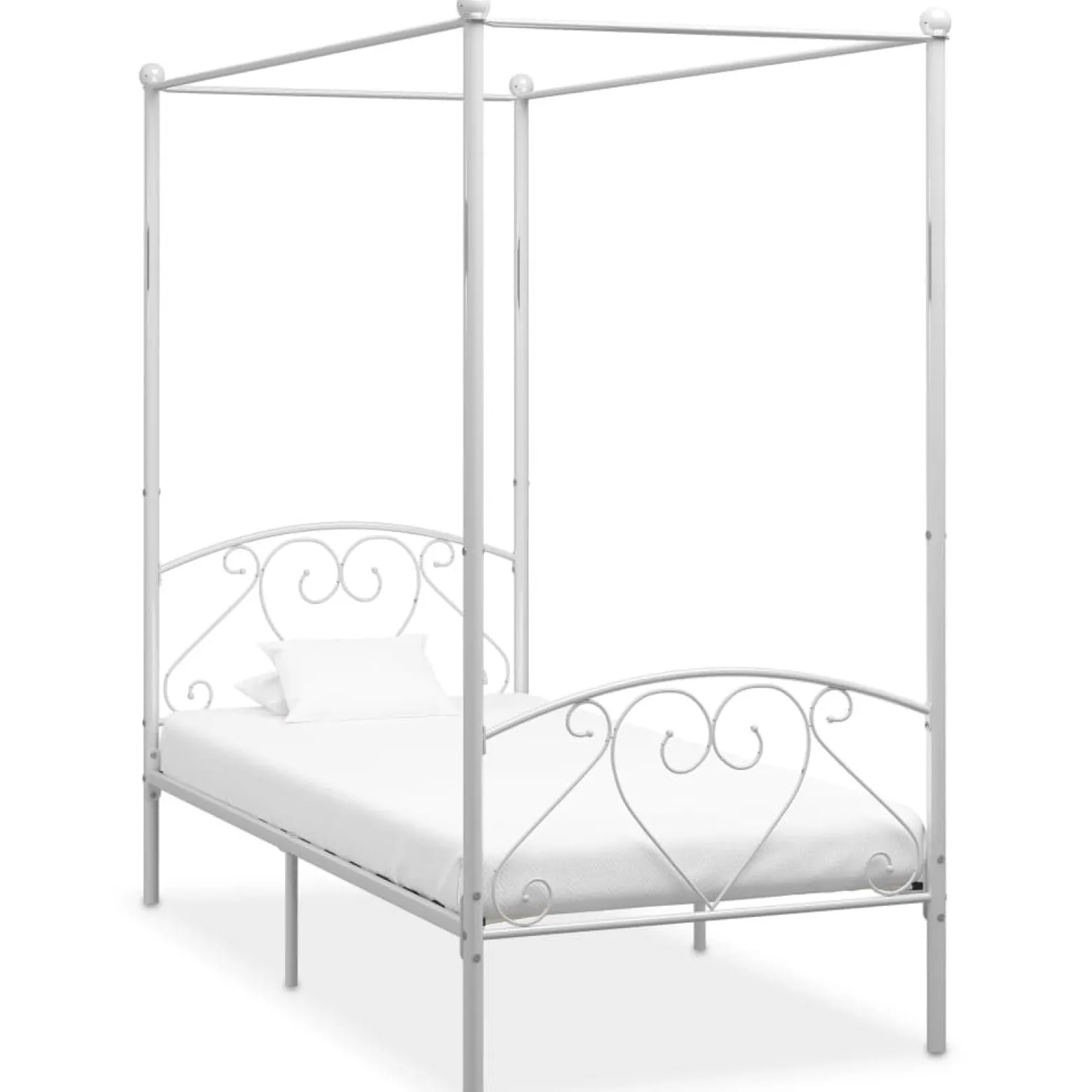 Rama łóżka Biały 100 x 200 cm Metal vidaXL