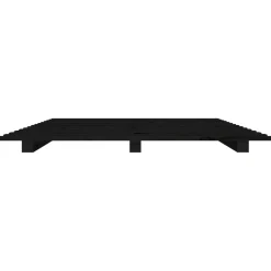 Rama łóżka czarna 100 x 200 cm lite drewno sosnowe
