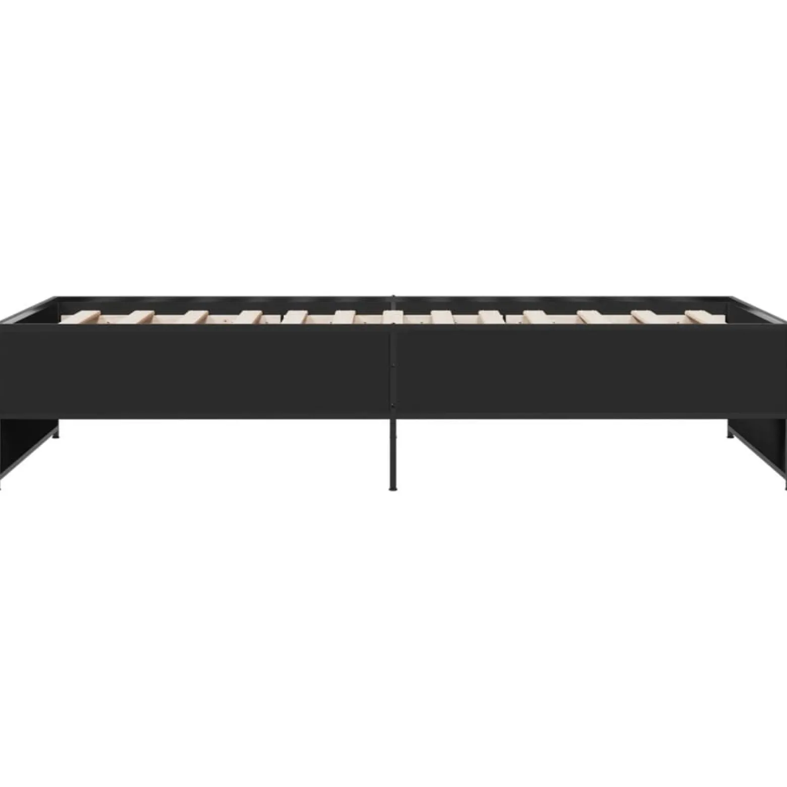 Rama łóżka czarna 75x190 cm materiał drewnopochodny i metal