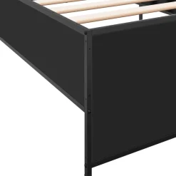 Rama łóżka czarna 75x190 cm materiał drewnopochodny i metal