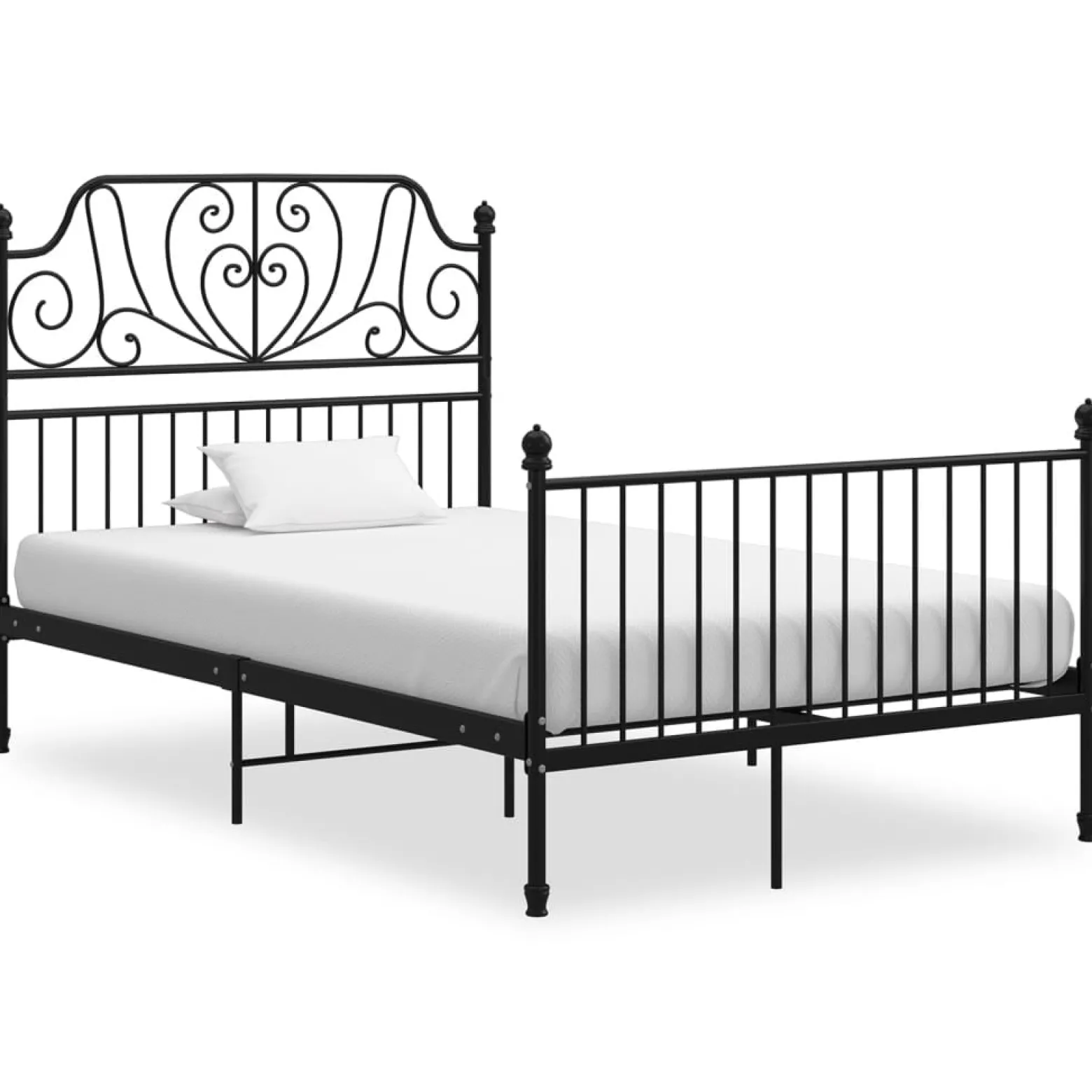 Rama łóżka Czarny 120 x 200 cm Metal vidaXL