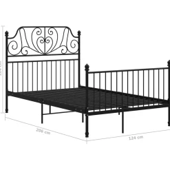 Rama łóżka Czarny 120 x 200 cm Metal vidaXL