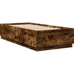 Rama łóżka przydymiony dąb 90x200 cm materiał drewnopochodny