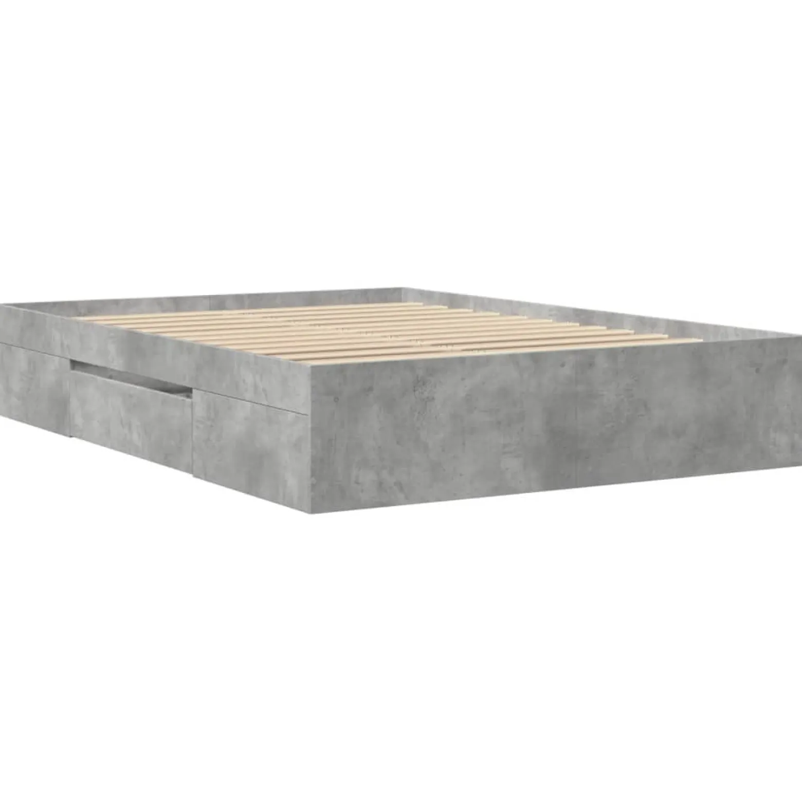 Rama łóżka szarość betonu 120x200 cm materiał drewnopochodny