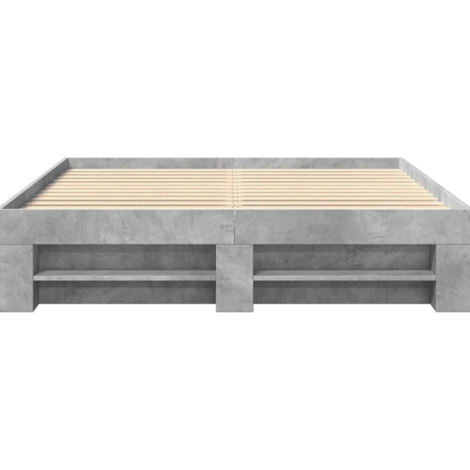 Rama łóżka szarość betonu 160x200 cm materiał drewnopochodny