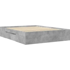 Rama łóżka szarość betonu 160x200 cm materiał drewnopochodny