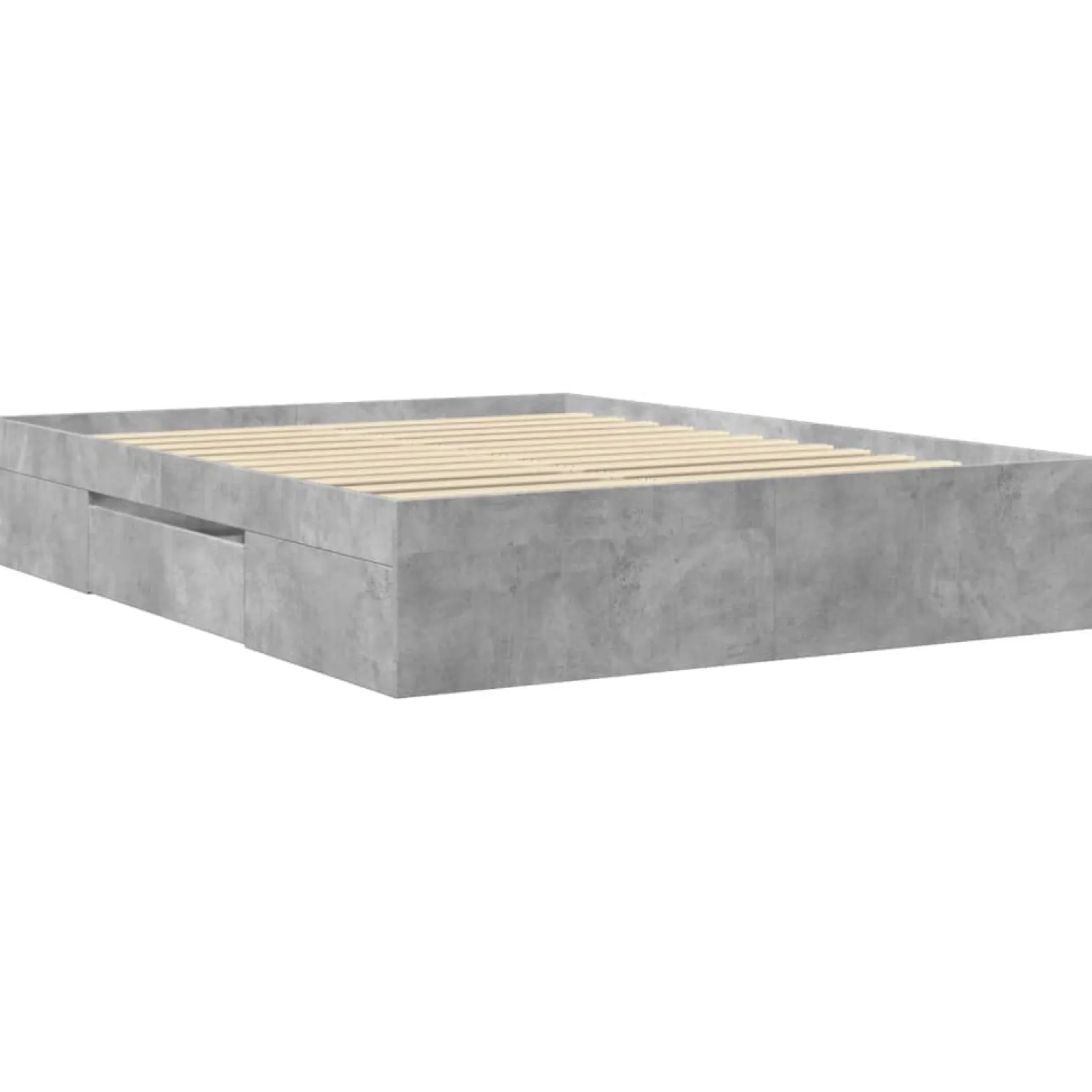 Rama łóżka szarość betonu 160x200 cm materiał drewnopochodny