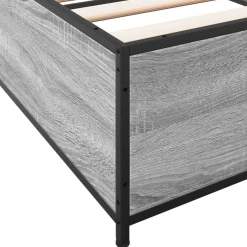 Rama łóżka szary dąb sonoma 100x200 materiał drewnopochodny