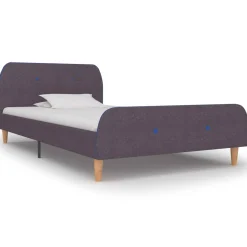 Rama łóżka Taupe 90 x 200 cm Tkanina vidaXL