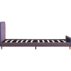 Rama łóżka Taupe 90 x 200 cm Tkanina vidaXL