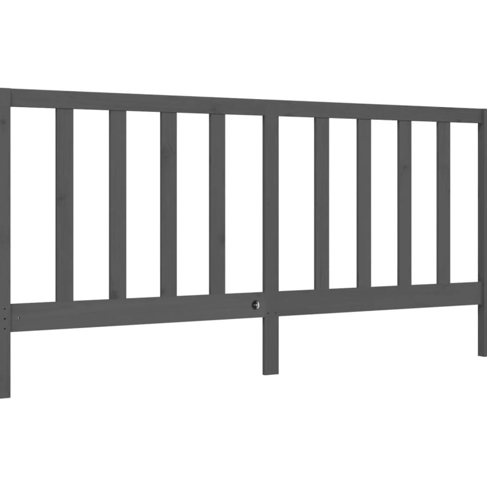 Rama łóżka z wezgłowiem szara 200x200 cm lite drewno