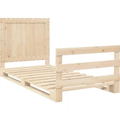 Rama łóżka z wezgłowiem 100x200 cm lite drewno sosnowe