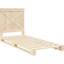 Rama łóżka z wezgłowiem 90x200 cm lite drewno sosnowe