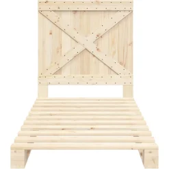 Rama łóżka z wezgłowiem 90x200 cm lite drewno sosnowe