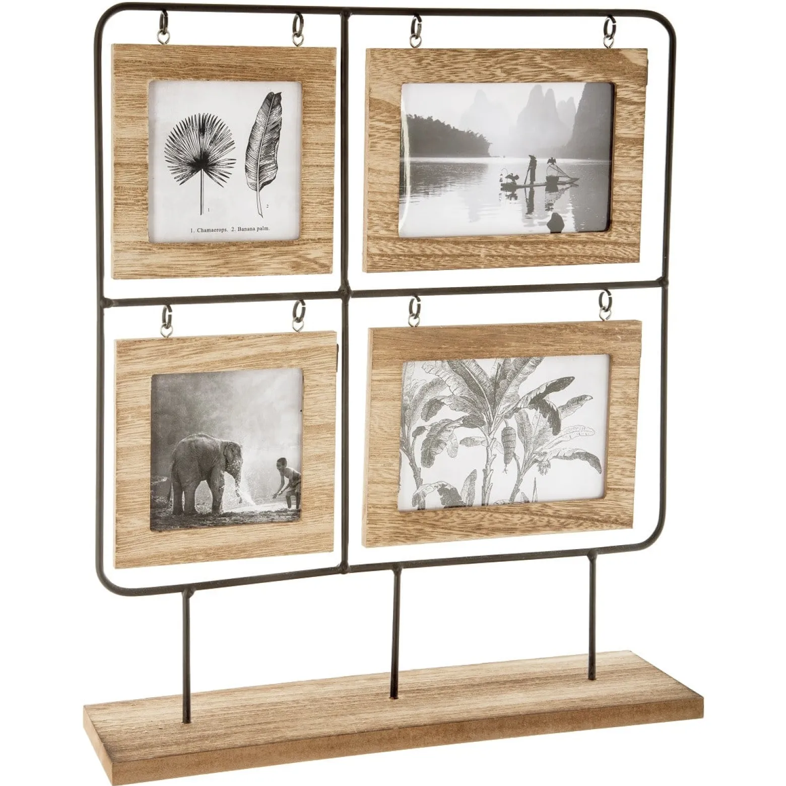 Ramka na 4 zdjęcia Nomade drewniana 42x36 cm stojąca ozdobna