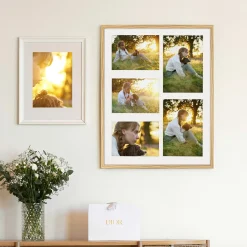 Ramka na zdjęcia 2x 15x21 3x 13x18 dębowa galeria na 5 zdjęć 40x50 FRAMAI