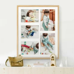 Ramka na zdjęcia 2x 15x21 3x 13x18 dębowa galeria na 5 zdjęć 40x50 FRAMAI
