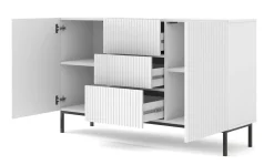 Ravenna B Komoda 150 2D3S frez MDF biały mat + RAMA CZARNA